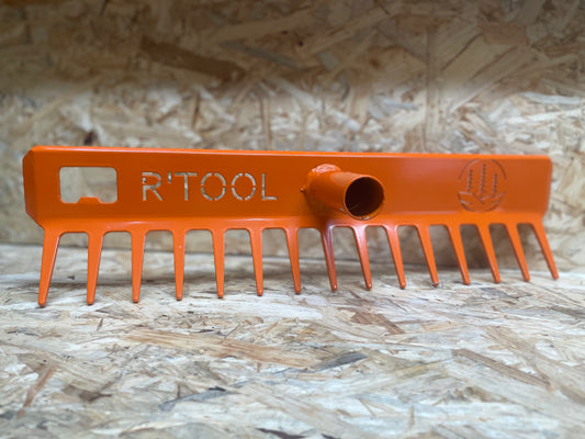 R'TOOL Finish'R rake head only pour trail building VTT avec 15 dents en acier thermolaqué orange